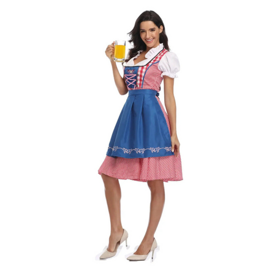 Damen Klassisches Trachtenkleid | Modernes Dirndl für Oktoberfest