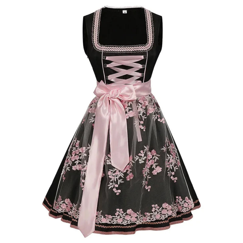 Damen Traditionelles Besticktes Dirndl Kleid | Midi