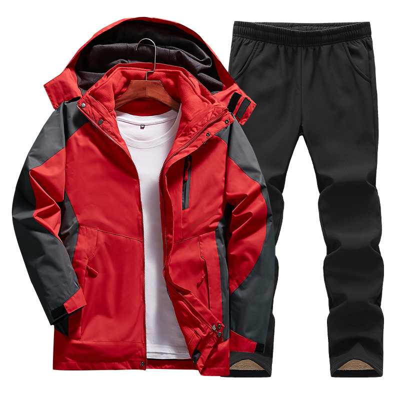 Winterjacke Damen Set | Gefütterte Kapuzenjacke mit Hose