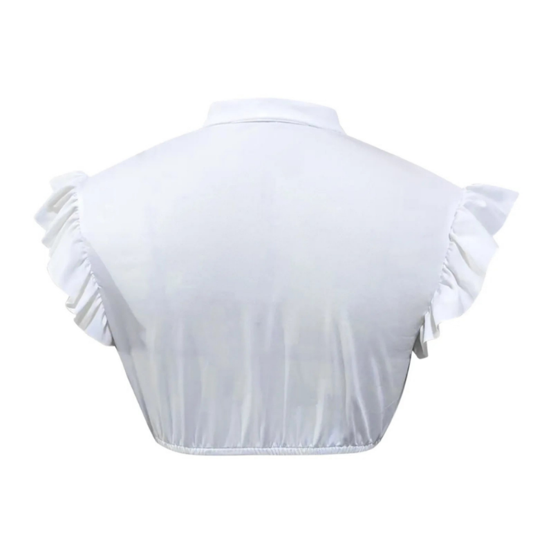 Damen Traditionell Bluse Dirndl Oktoberfest | Weiß und Hochgeschlossen