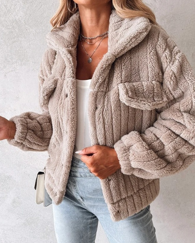 Damen Übergangsjacke Teddy Damen | Kurz Komfortabel