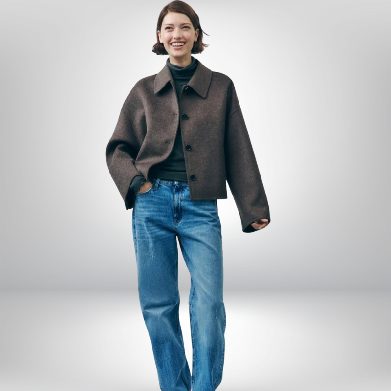 Damen Elegante Übergangsjacke Jacke | Lockerer Oversized Schnitt