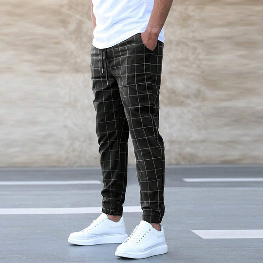 Herren Karierte Hose Slim Fit | Bequem Leicht