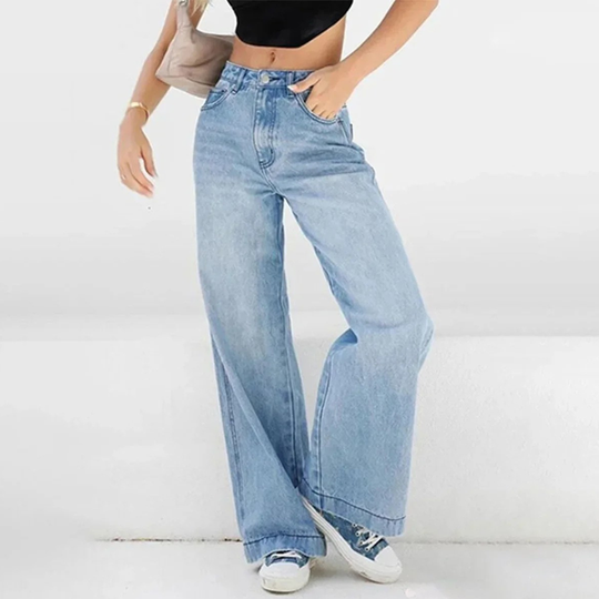 Baggy Jeans Damen | High Waist Hose mit weitem Schnitt