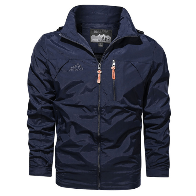 Regenjacke Herren Wasserabweisend | Übergangsjacke Mit Stehkragen Und Reißverschluss