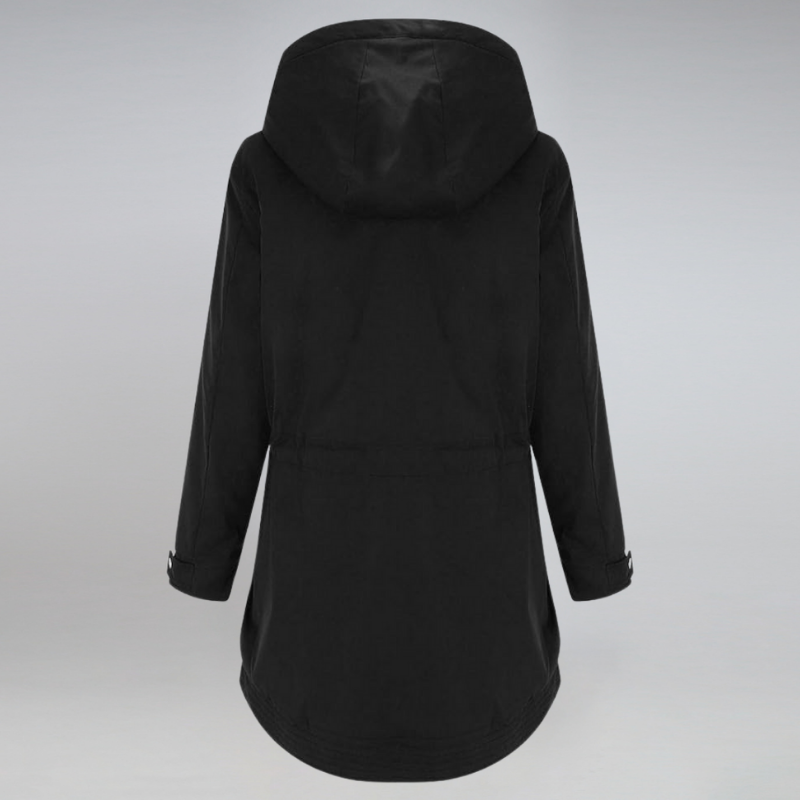 Winterjacke Damen Kapuze | Parka Lang mit Kordelzug und Reißverschluss