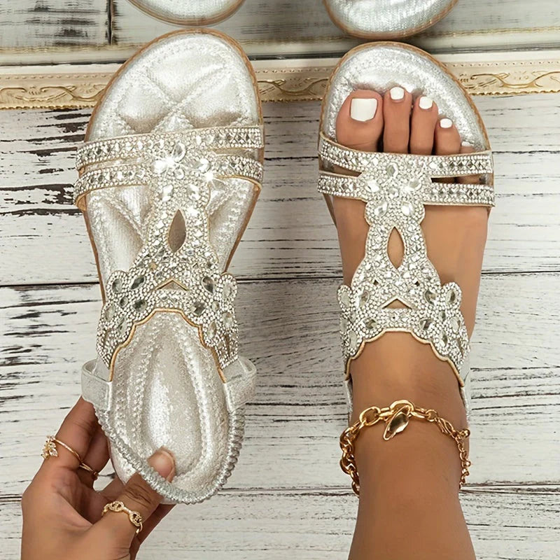 Boho-Style-Flachsandalen für Damen