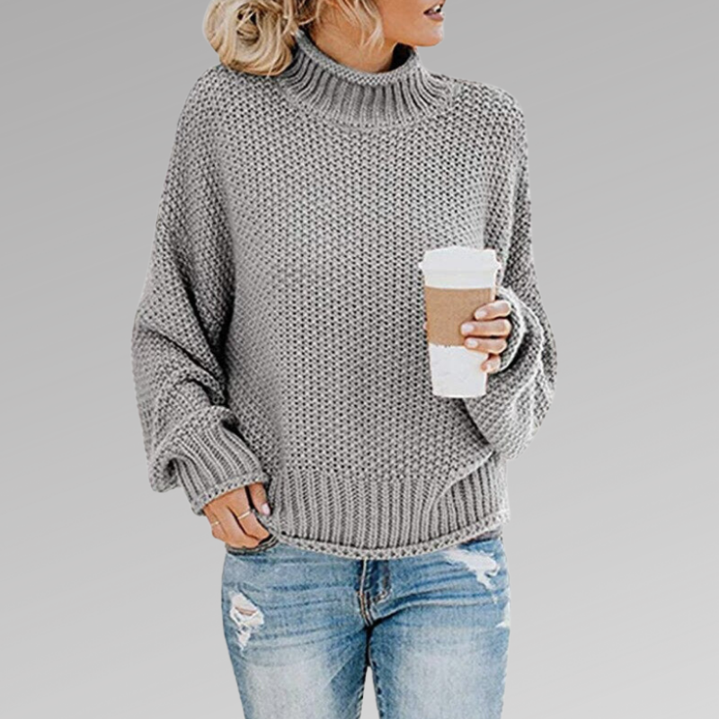 Damen Pullover | Strick modern mit hohem Kragen