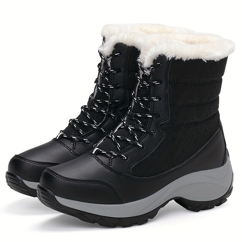 Winterschuhe Damen Stiefel | Schnürung mit Knöchelhohem Schnitt