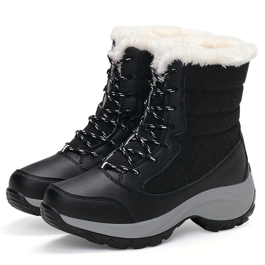 Winterschuhe Damen Stiefel | Schnürung mit Knöchelhohem Schnitt