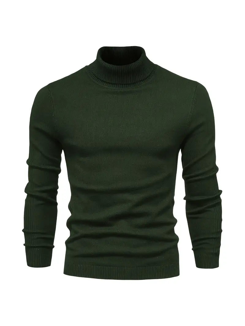 Herren Pullover Turtleneck Slim Fit | Weich Strick Langarm