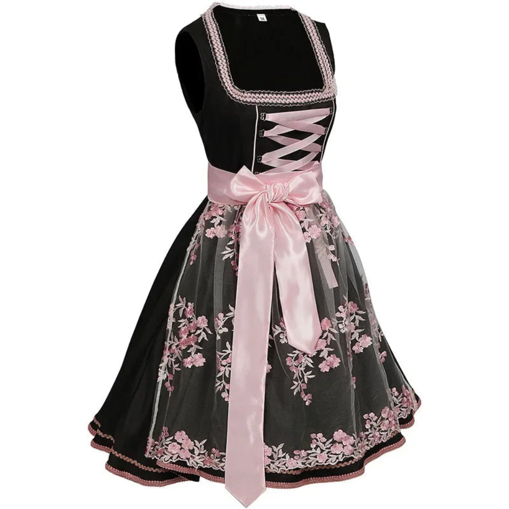 Damen Traditionelles Besticktes Dirndl Kleid | Midi