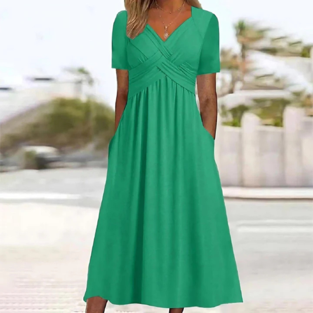 Damen Elegantes A-Linien Kleid | Midi Abendkleider