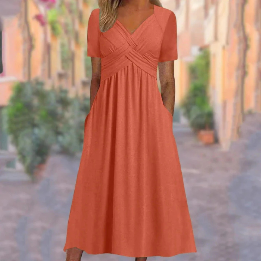 Damen Elegantes A-Linien Kleid | Midi Abendkleider