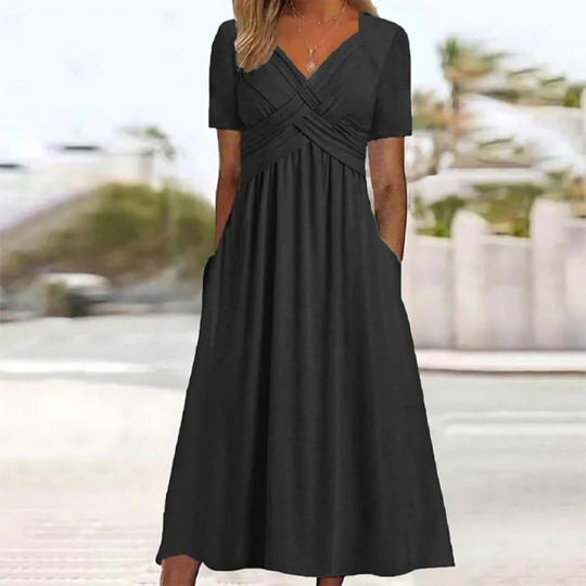 Damen Elegantes A-Linien Kleid | Midi Abendkleider