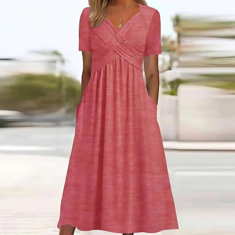 Damen Elegantes A-Linien Kleid | Midi Abendkleider