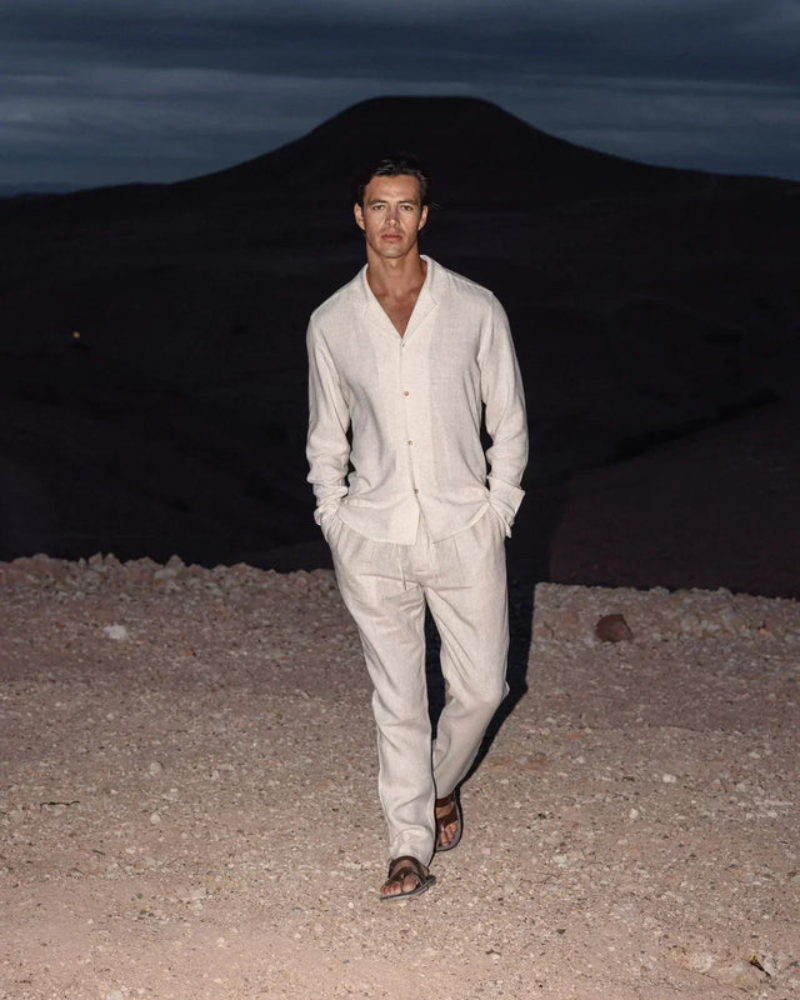 Herren Zweiteiler Set mit Hemd | Freizeit Outfit mit langer Hose