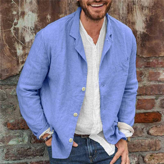 Leinen Blazer mit Knöpfen für Männer