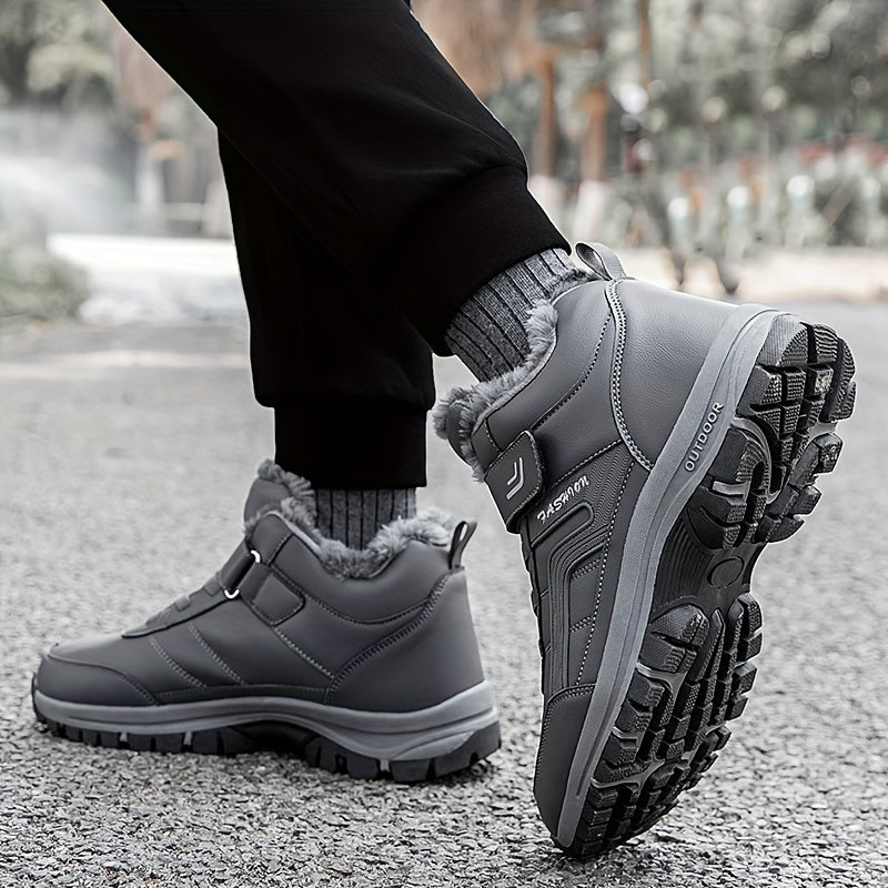 Winterschuhe Herren | Halbhohe gefütterte Schnürstiefel
