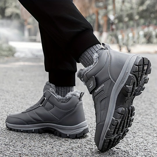 Winterschuhe Herren | Halbhohe gefütterte Schnürstiefel