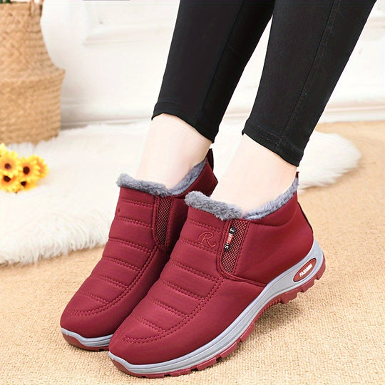 Winterschuhe Damen| Knöchelhoch Slip-On Mit Futter