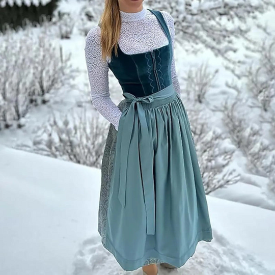 Damen Elegantes Vintage Dirndl Kleid | Festlich