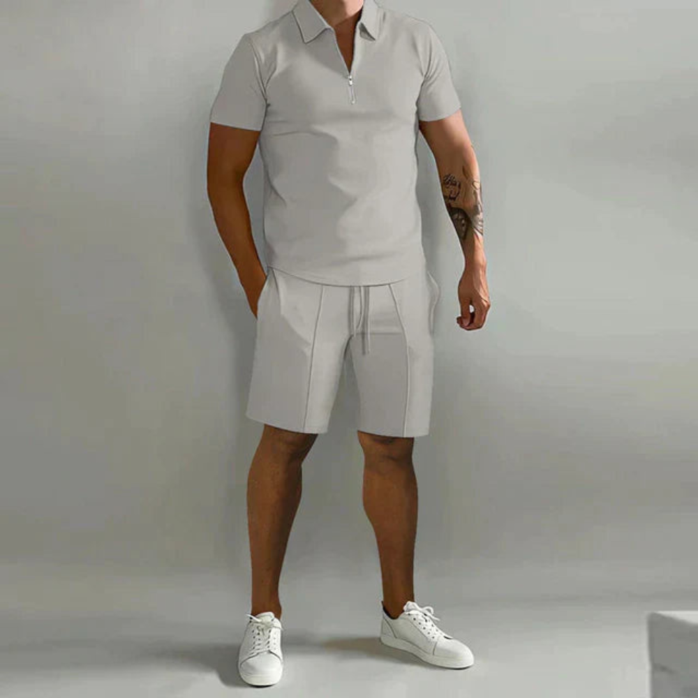 Herren Elegantes Polo- und Shorts-Set | Sommer