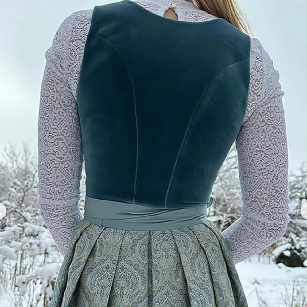 Damen Elegantes Vintage Dirndl Kleid | Festlich