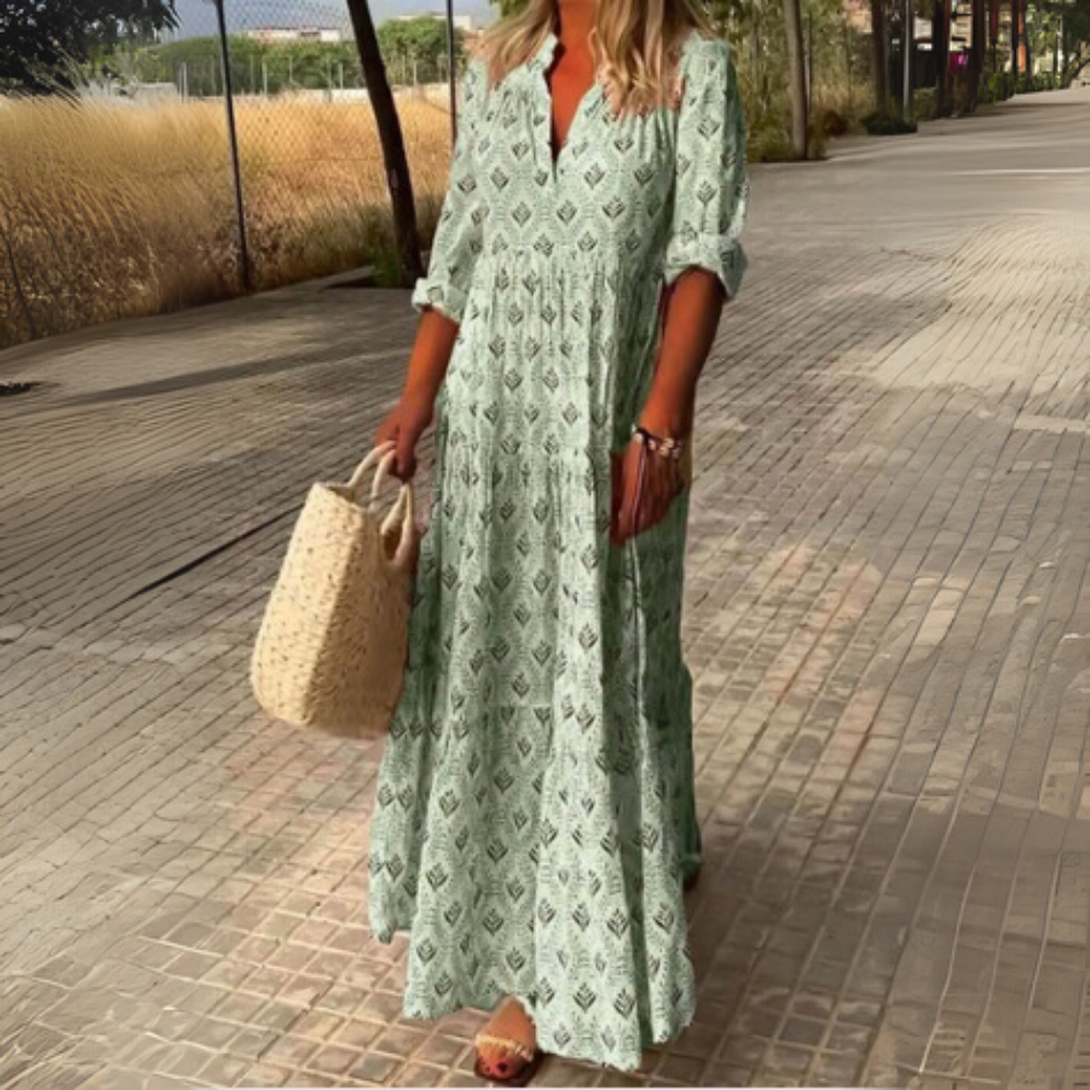 Damen Elegantes Boho Maxikleid | Festlich