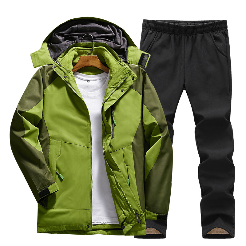 Winterjacke Damen Set | Gefütterte Kapuzenjacke mit Hose