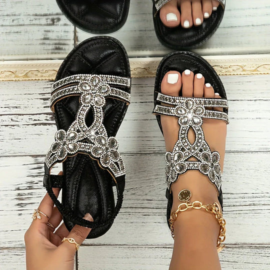 Boho-Style-Flachsandalen für Damen