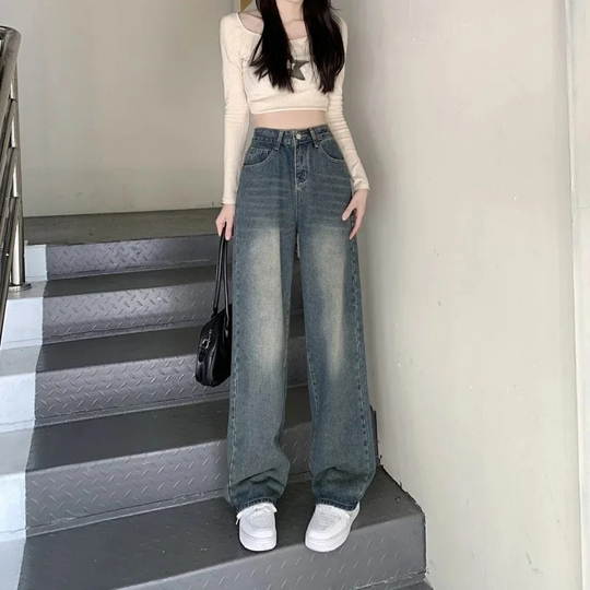 Baggy Jeans Damen | High Waist Weit
