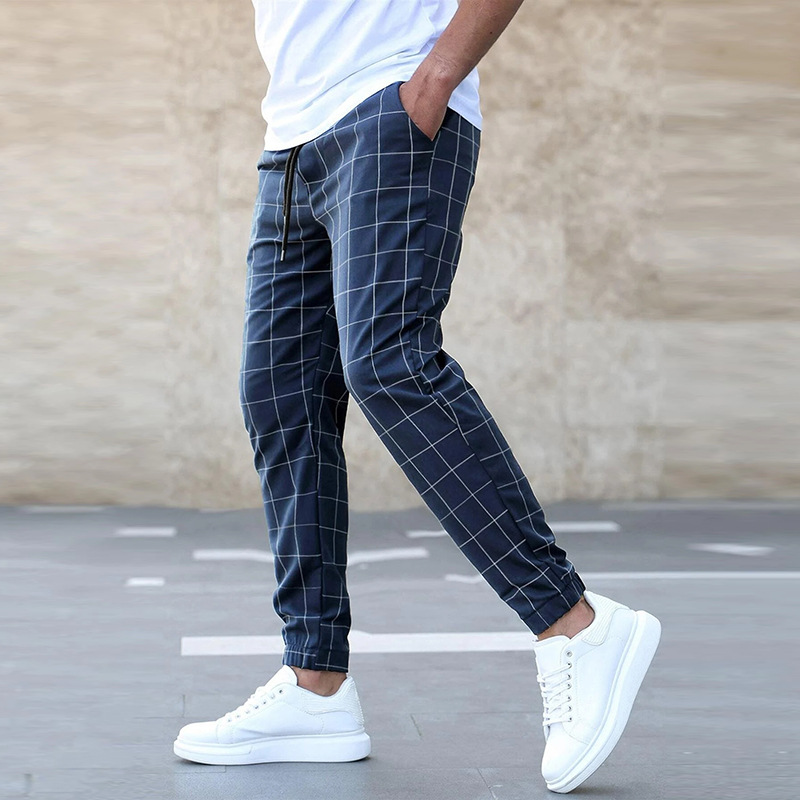 Herren Karierte Hose Slim Fit | Bequem Leicht