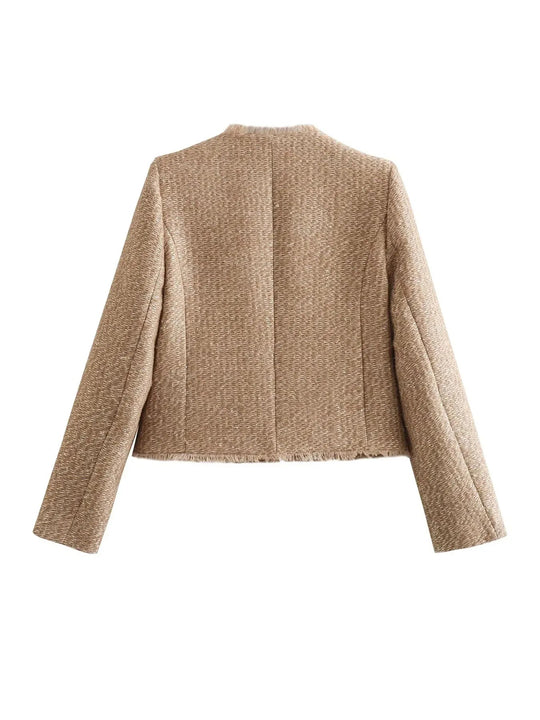 Damen's Strukturierte Klassische Jacke | Übergangszeit Elegant