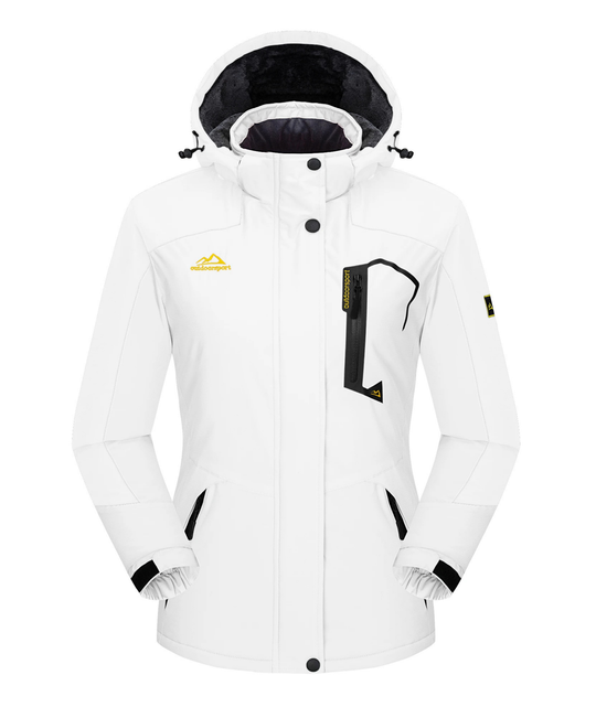 Damen Winter Skijacke | Outdoorjacke mit Kapuze und Reißverschluss