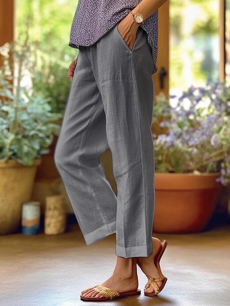 Lässige Leinen-Sommerhose für Damen