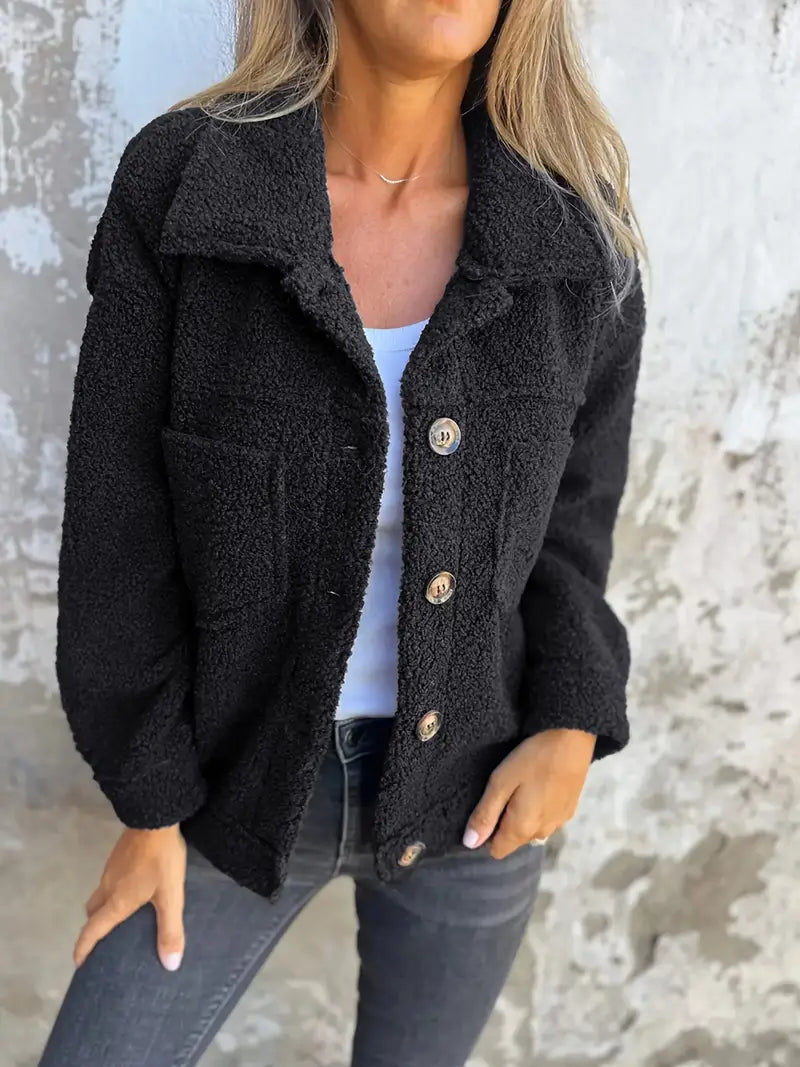 Teddy Damen Jacke Kurz | Übergang Leicht