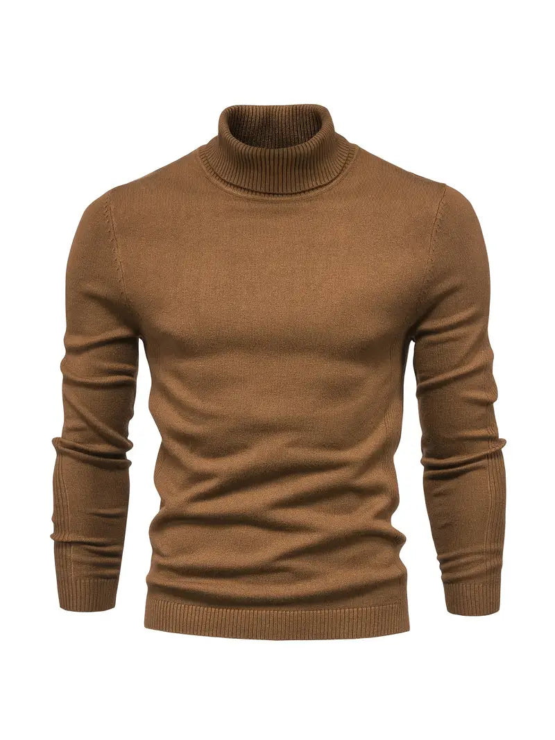 Herren Pullover Turtleneck Slim Fit | Weich Strick Langarm