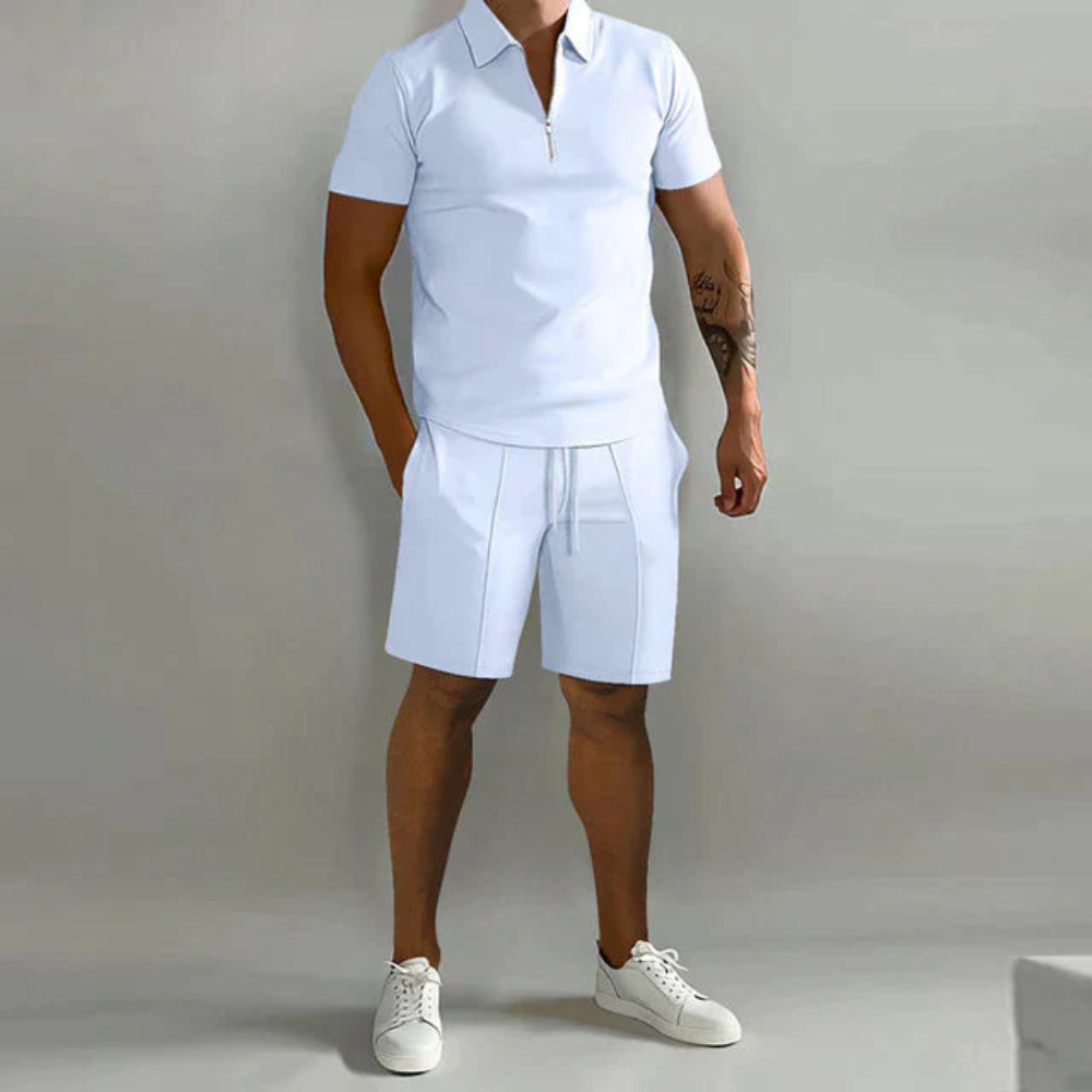 Herren Elegantes Polo- und Shorts-Set | Sommer