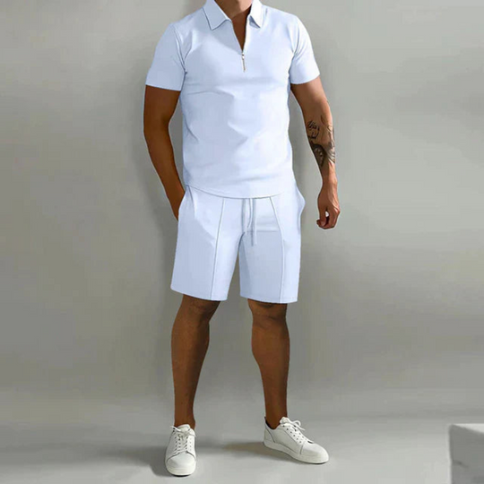 Herren Elegantes Polo- und Shorts-Set | Sommer