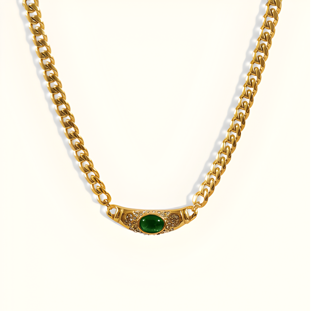 Damen Halskette | Ovaler Anhänger Kette