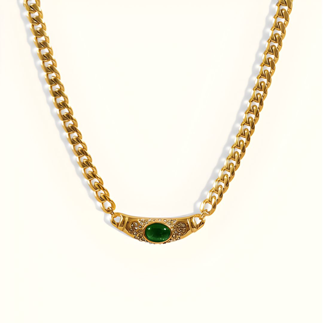 Damen Halskette | Ovaler Anhänger Kette