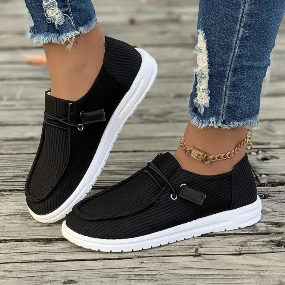 Damen Slipper Freizeitschuhe | Bequeme Schnürschuhe mit rutschfester Sohle