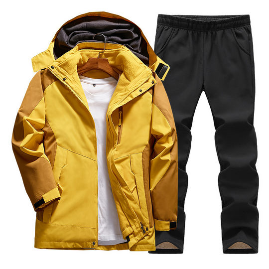 Winterjacke Damen Set | Gefütterte Kapuzenjacke mit Hose