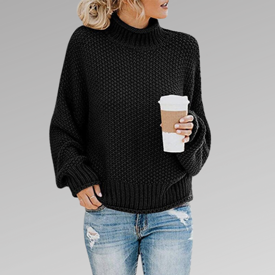 Damen Pullover | Strick modern mit hohem Kragen