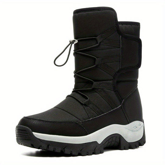 Winterschuhe Herren | Hohe Stiefel Mit Klettverschluss Und Kordelzug