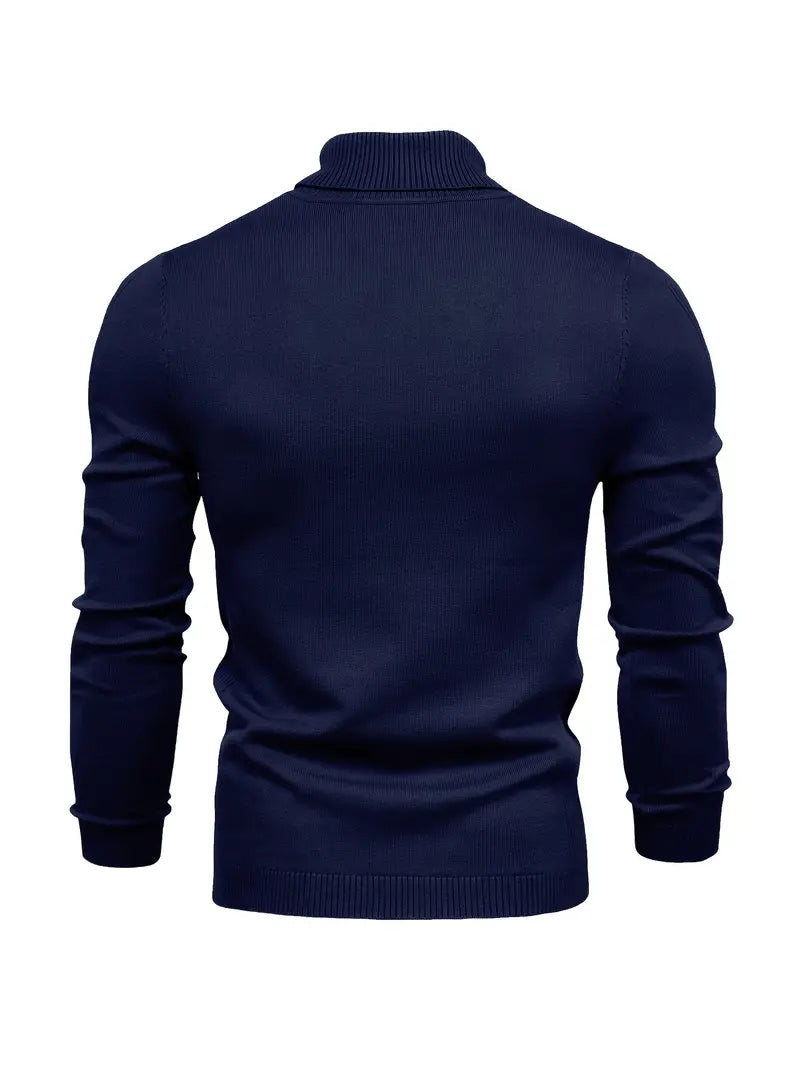 Herren Pullover Turtleneck Slim Fit | Weich Strick Langarm