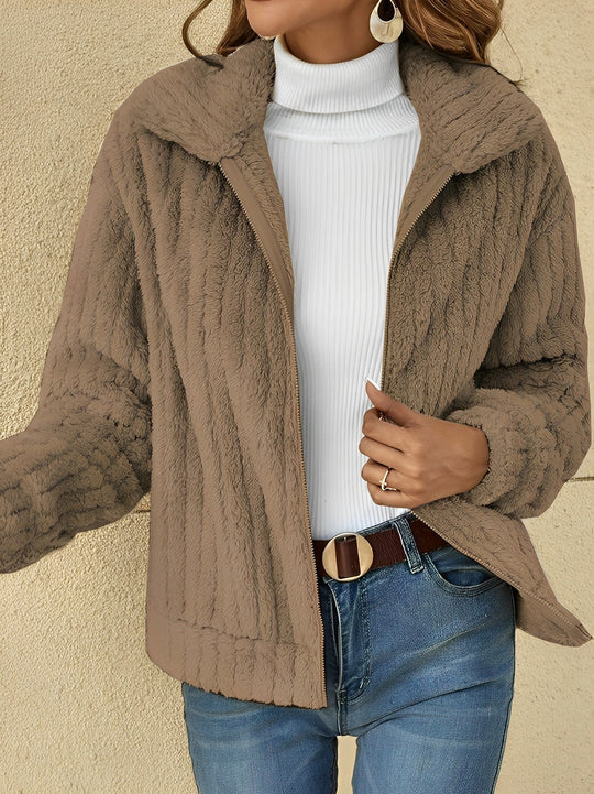 Damen Übergangsjacke Teddy Damen | Kurz Weich