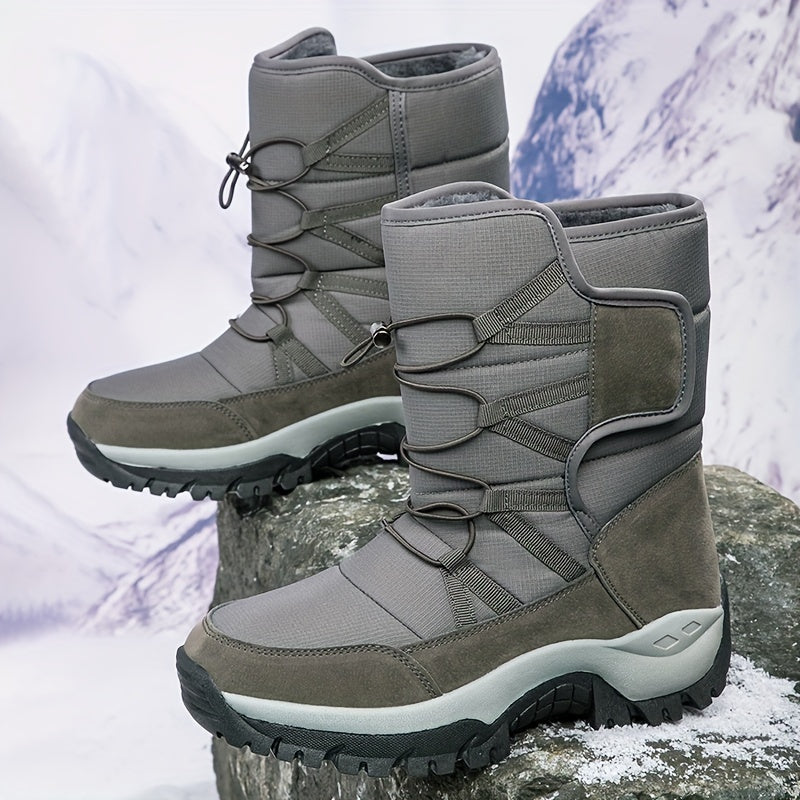 Winterschuhe Herren | Hohe Stiefel Mit Klettverschluss Und Kordelzug