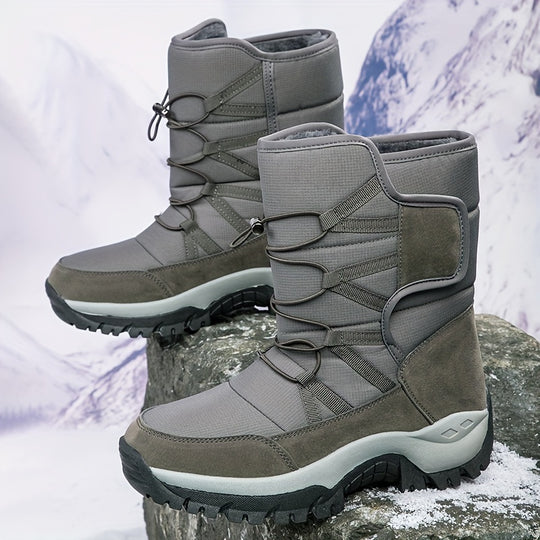 Winterschuhe Herren | Hohe Stiefel Mit Klettverschluss Und Kordelzug